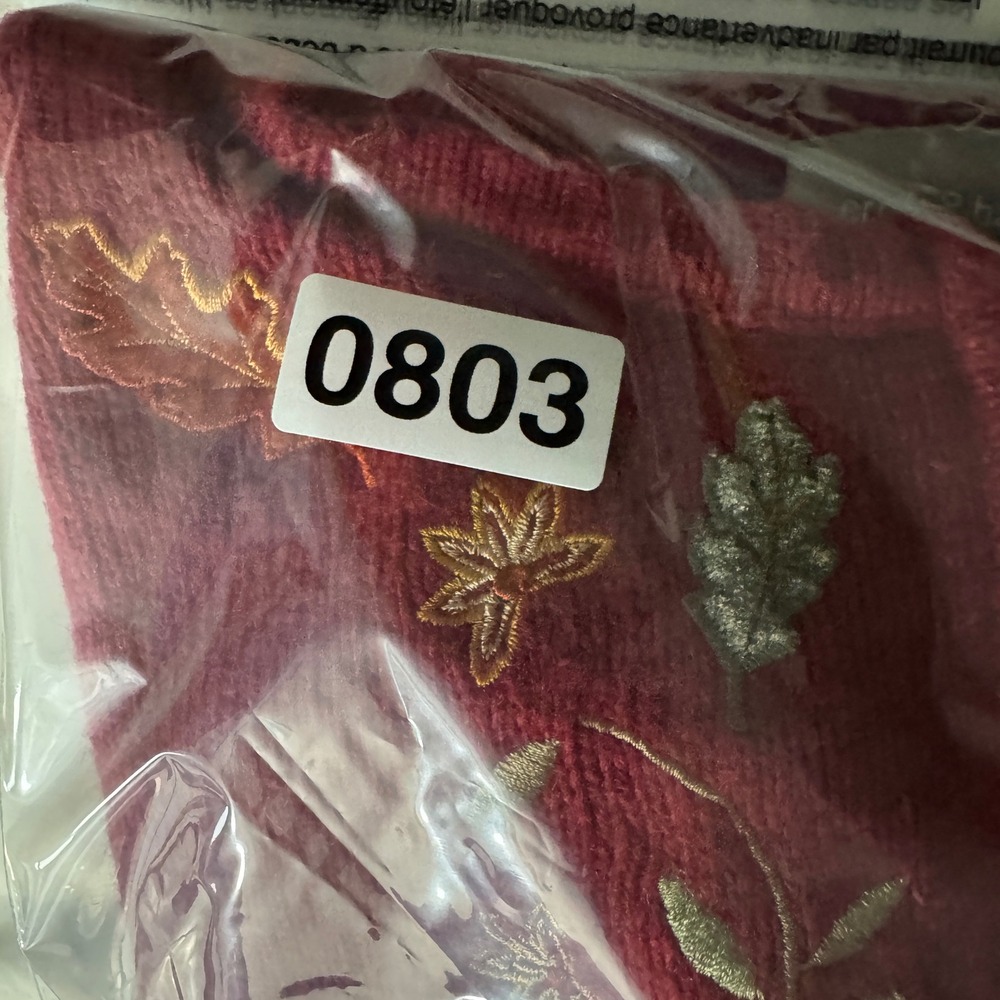 Croft & Barrow Womens XL Red Zip Front Embroidered Fall Leaves Cardigan Sweater - Picture 9 of 9